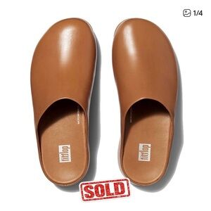 NEW FitFlop Light Tan Leather Mules * Size 10 Women's